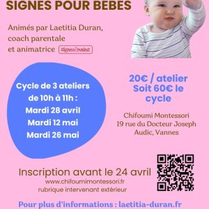 Atelier parents/enfant : signes pour bébé à partir de 6 mois environ